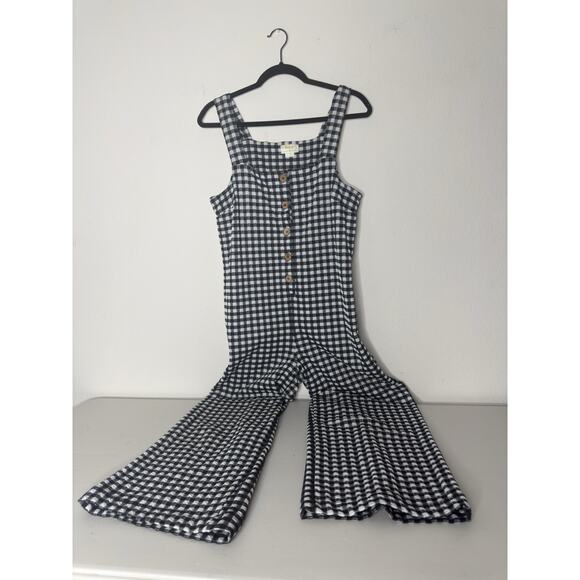 Anthropologie Black and White Checkered Jumpsuit - Picture 3 of 9